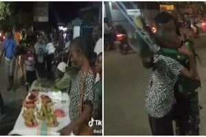 Viral anggota TNI beri hormat pada sang ibu yang jualan di pelabuhan