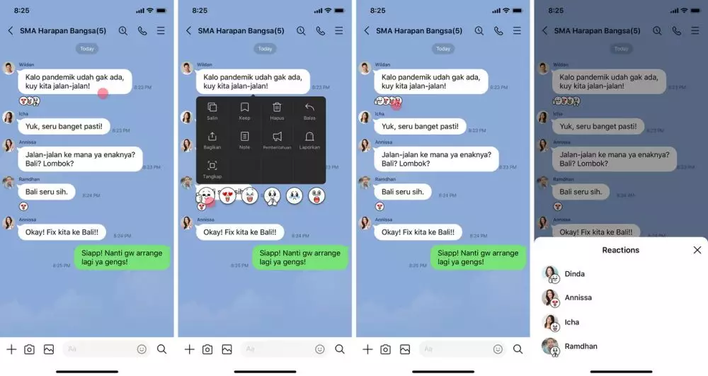 fitur baru LINE Reaksi Pesan untuk PC dan HP © 2021 brilio.net