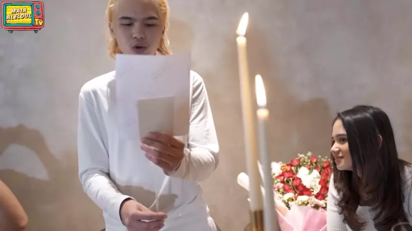 Momen ultah pernikahan ke-3 Maia dan Irwan © YouTube