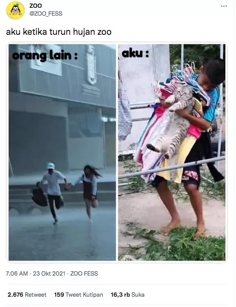 status lucu tentang hujan © 2021 Berbagai Sumber