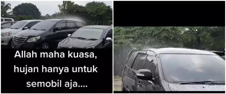 Viral fenomena hujan di satu mobil, ini cerita saksi mata