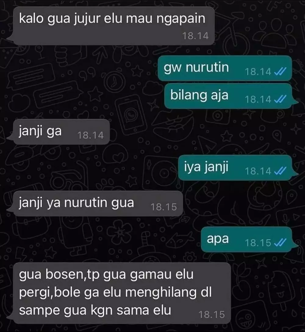 chat gebetan singkat tapi nyesek banget © 2021 instagram.com