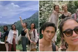 9 Momen keseruan pemain Buku Harian Seorang Istri liburan di curug