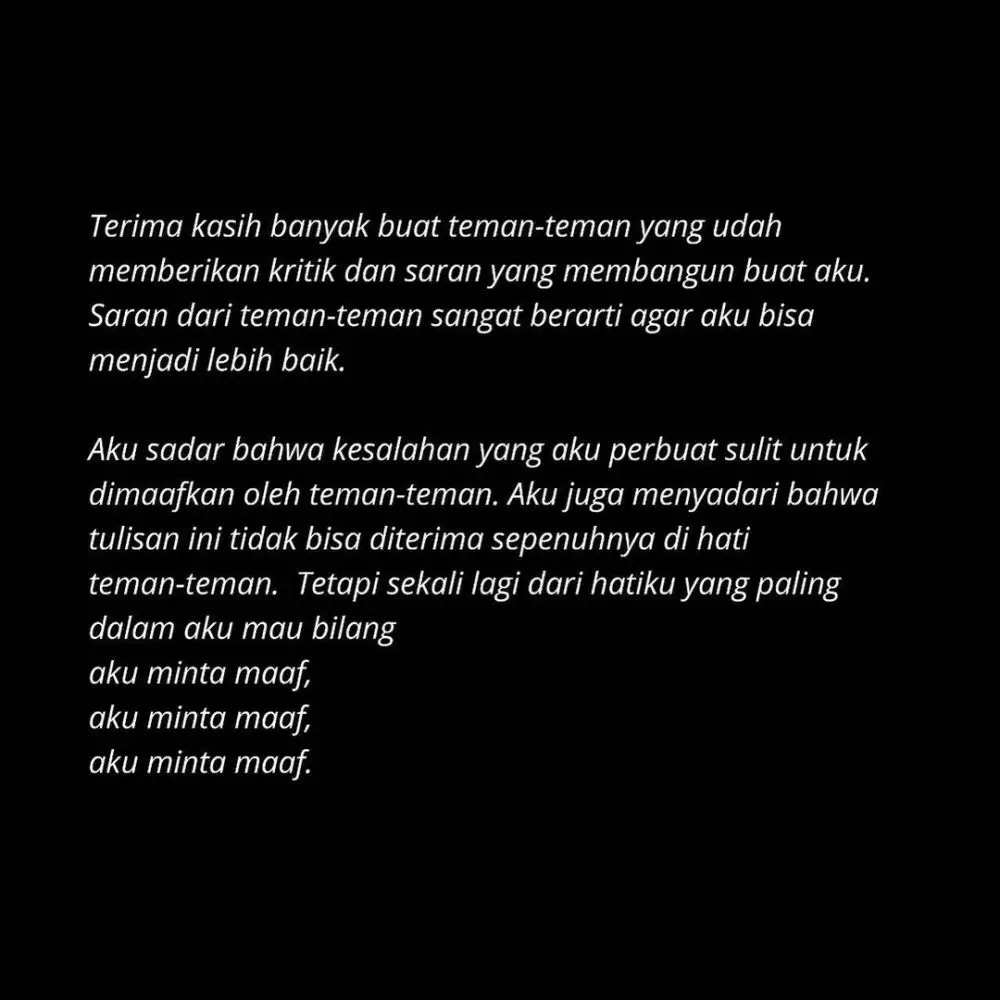 Ungkapan maaf Rachel Vennya © 2021 brilio.net Ungkapan maaf Rachel Vennya © 2021 brilio.net