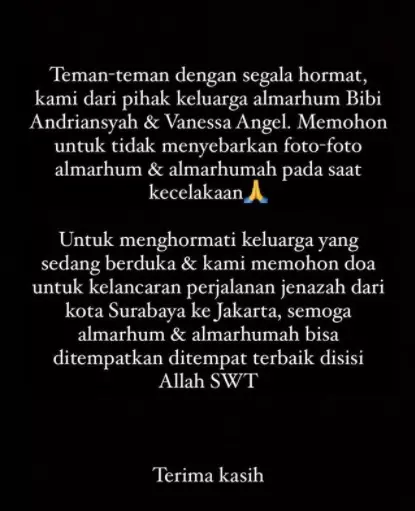 Pesan keluarga suami Vanessa © 2021 brilio.net