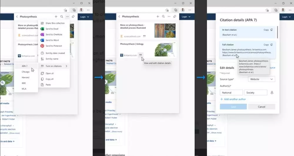 Fitur terbaru Citations dari Microsoft Edge © 2021 brilio.net