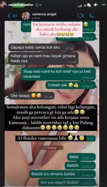 Vanessa Angel Sempat Online Tak Lama Usai Kecelakaan © 2021 brilio.net Vanessa Angel Sempat Online Tak Lama Usai Kecelakaan © 2021 brilio.net