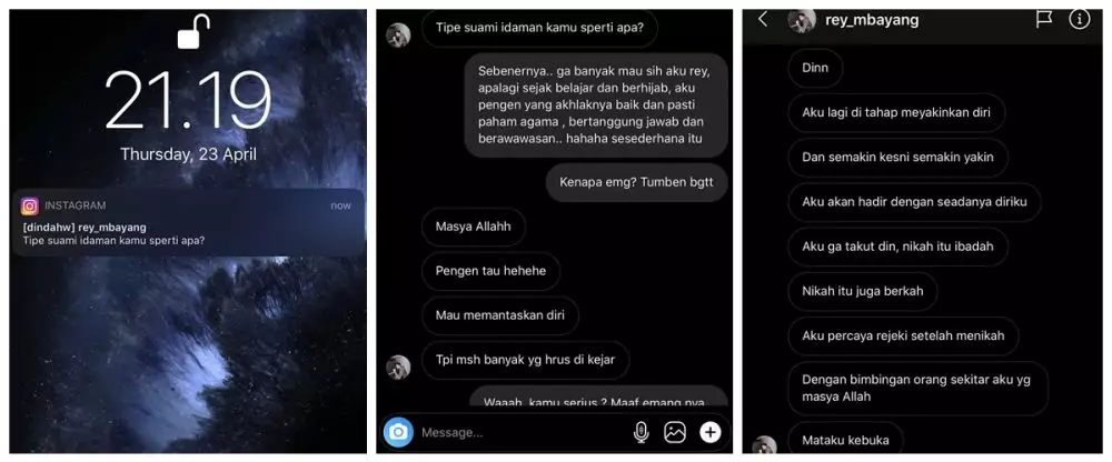 chat seleb saat PDKT © 2021 berbagai sumber