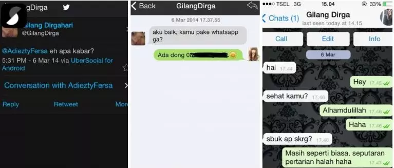 chat seleb saat PDKT © 2021 berbagai sumber