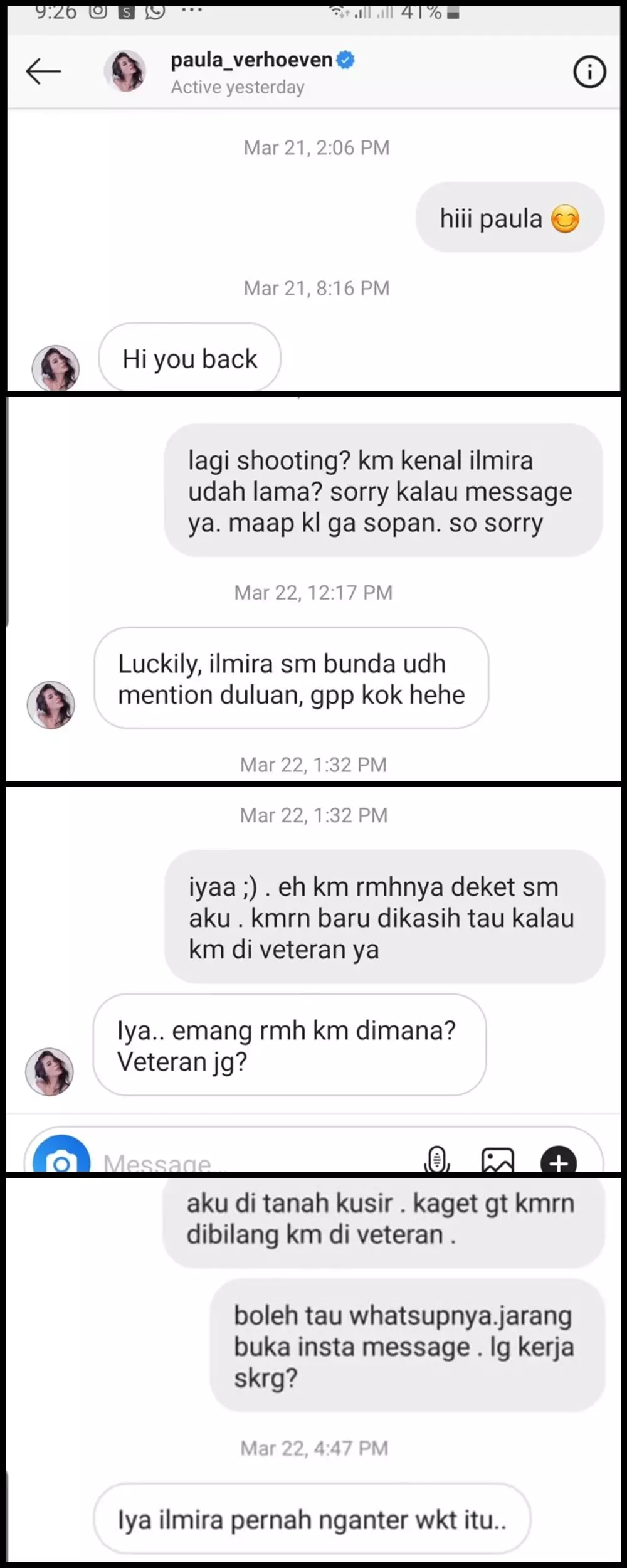 chat seleb saat PDKT © 2021 berbagai sumber