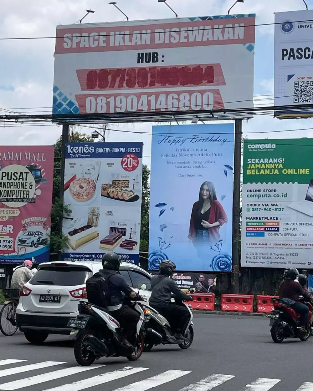 Viral wanita dapat ucapan ultah lewat baliho Instagram