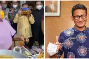 Aksi ekstrem seorang ibu goreng pisang ini bikin Sandiaga Uno takjub