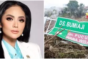 7 Momen Krisdayanti ke lokasi banjir bandang di Batu, bantu Rp 50 juta