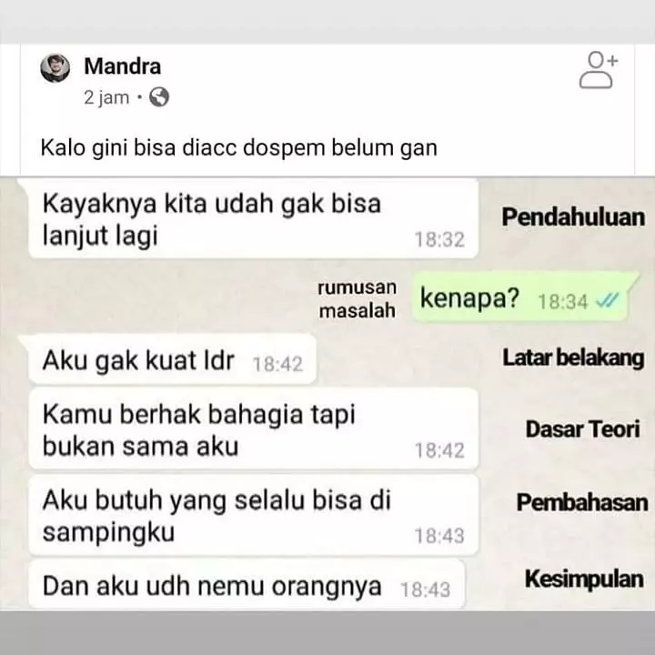chat cinta nggak harus memiliki nyesek © 2021 instagram.com