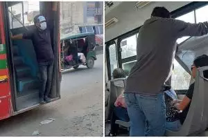 11 Potret lucu orang di bus, penampakannya bikin heran