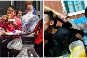 11 Momen lucu orang mau makan malah ribet sendiri, bikin kesel