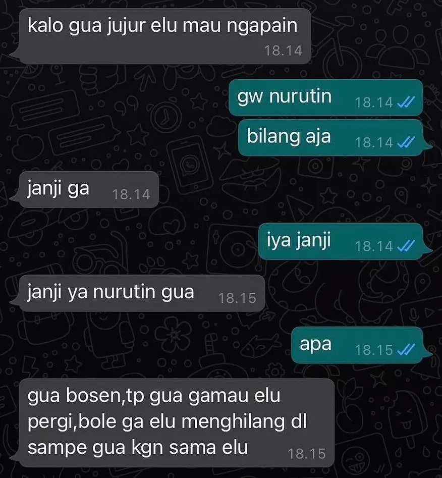 chat kalau pacar terlalu jujur nyesek banget © 2021 instagram.com