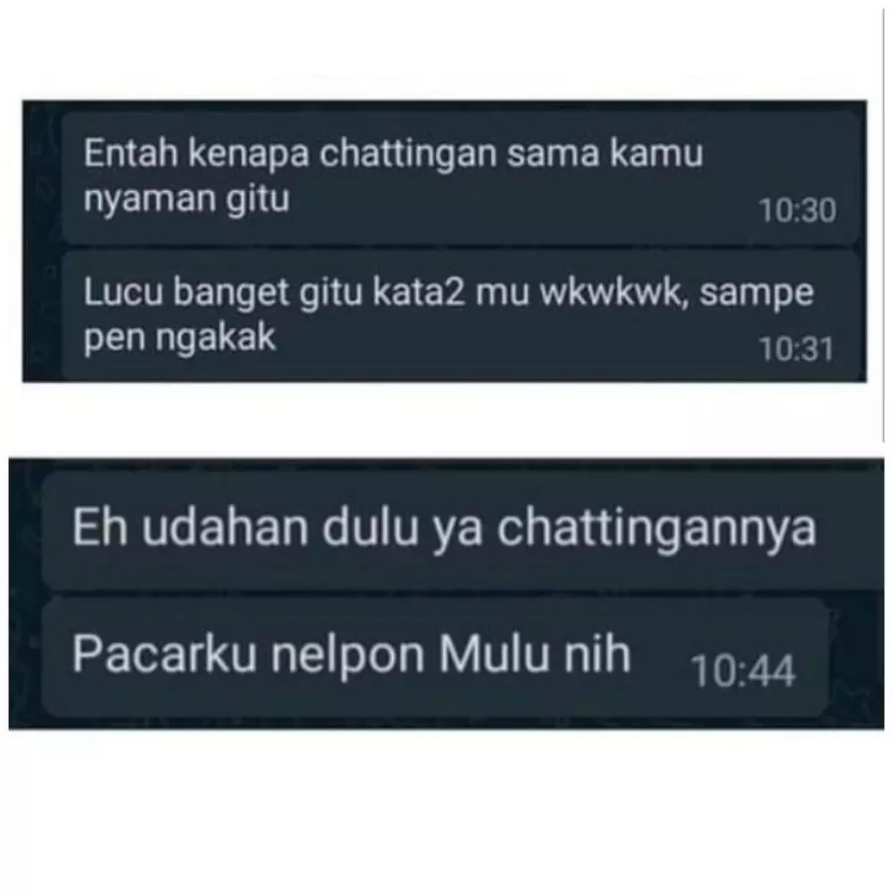 chat kalau pacar terlalu jujur nyesek banget © 2021 instagram.com