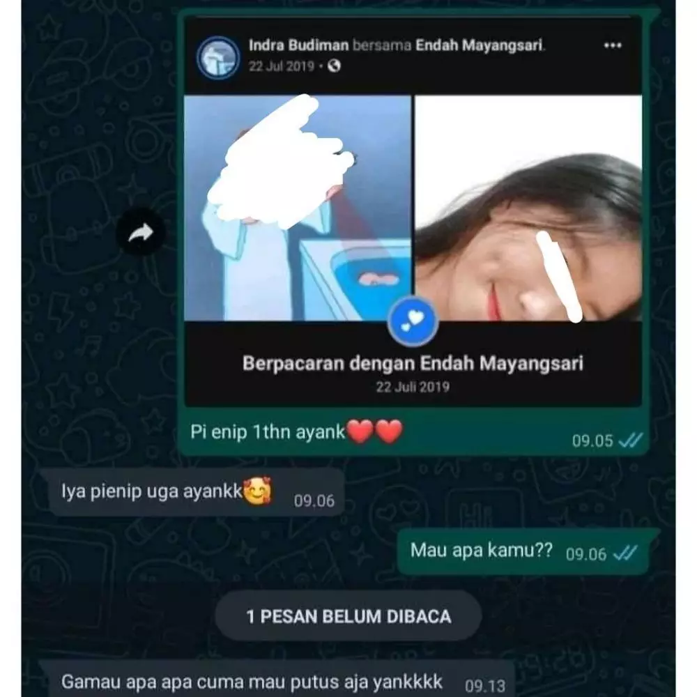 chat kalau pacar terlalu jujur nyesek banget © 2021 instagram.com