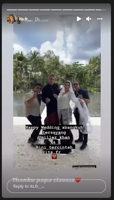 Miller Khan resmi nikahi Farina Rebecca Instagram