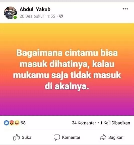 status FB kata-kata bijak tapi malah lucu © 2021 instagram.com