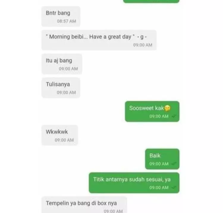 titip pesan ke pacar lewat ojek online lucu © 2021 instagram.com