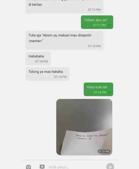 titip pesan ke pacar lewat ojek online lucu © 2021 instagram.com