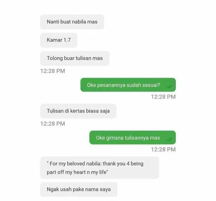 titip pesan ke pacar lewat ojek online lucu © 2021 instagram.com
