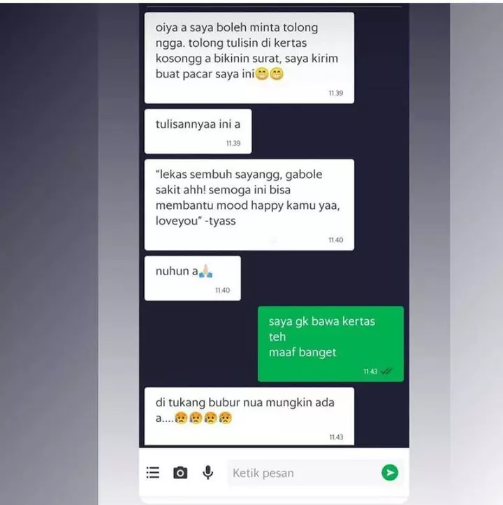 titip pesan ke pacar lewat ojek online lucu © 2021 instagram.com
