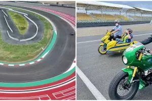 7 Potret persiapan Sirkuit Mandalika, run off sirkuit dicat batik