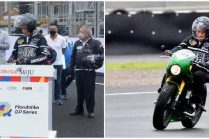 7 Momen Jokowi resmikan sirkuit Mandalika, gayanya nyentrik