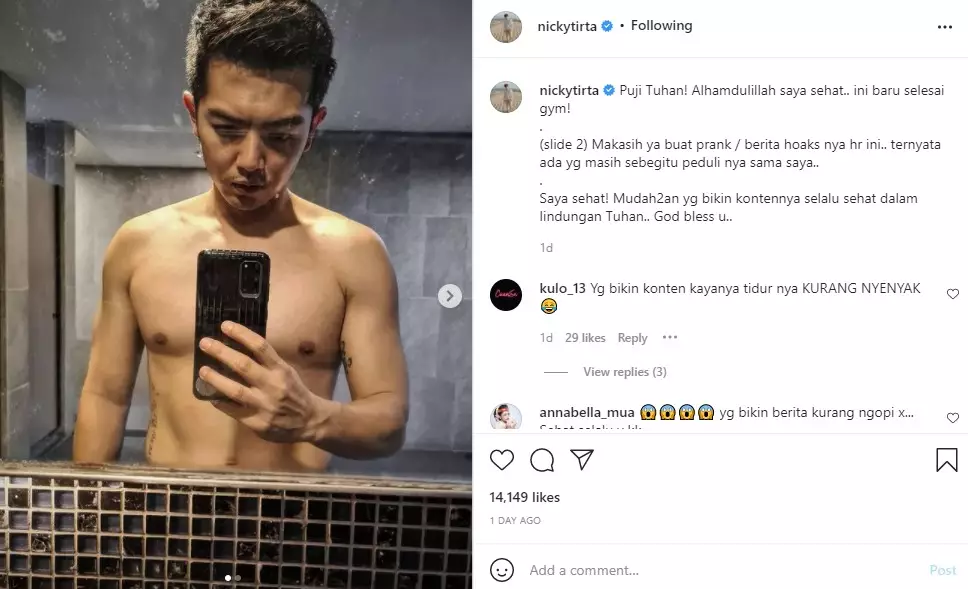 Hoaks Nicky Tirta © 2021 Instagram Hoaks Nicky Tirta © 2021 Instagram