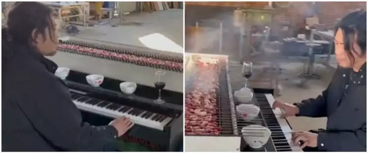 Unik dan kreatif, pria ini modifikasi piano untuk membakar sate