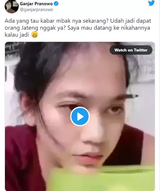 Ganjar Pranowo respon wanita Jatim cari jodoh warga Jateng © 2021 brilio.net