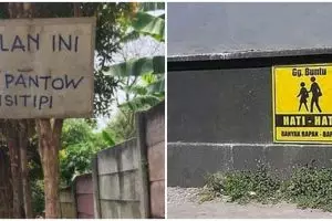 11 Spanduk lucu pemberitahuan dari warga, kata-katanya nyeleneh