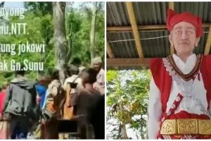 Aksi warga NTT gotong patung Jokowi ke puncak gunung, beratnya 700 kg