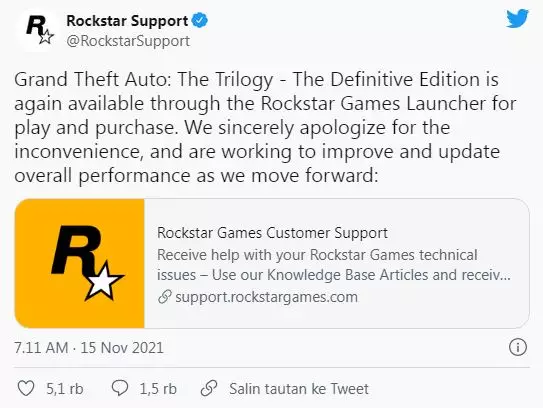 Game GTA: The Trilogy sudah tersedia kembali di store © 2021 brilio.net Game GTA: The Trilogy sudah tersedia kembali di store © 2021 brilio.net