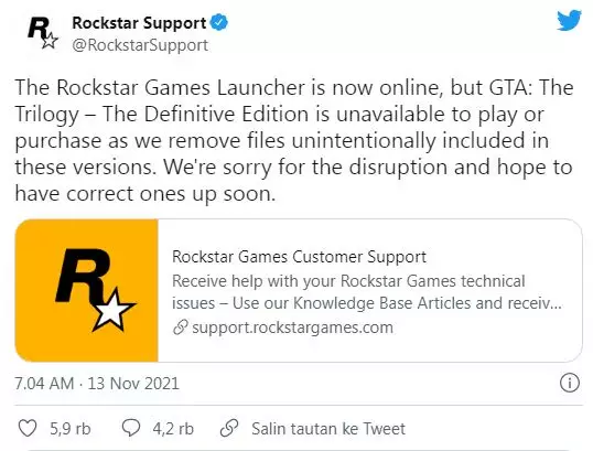 Game GTA: The Trilogy sudah tersedia kembali di store © 2021 brilio.net Game GTA: The Trilogy sudah tersedia kembali di store © 2021 brilio.net