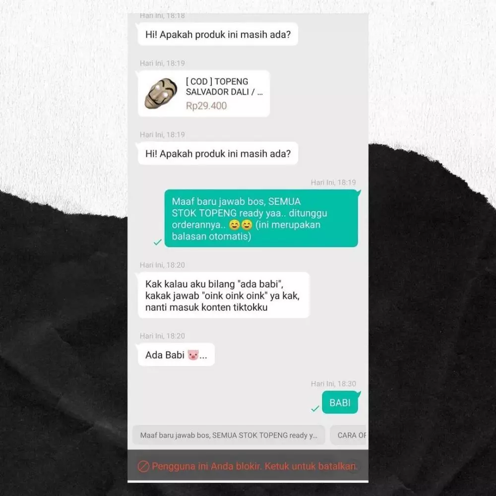 jawaban penjual online shop diprotes pembeli lucu © 2021 instagram.com