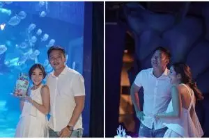 9 Momen kejutan ultah Gisel ke-31 dari Wijin, romantis depan akuarium