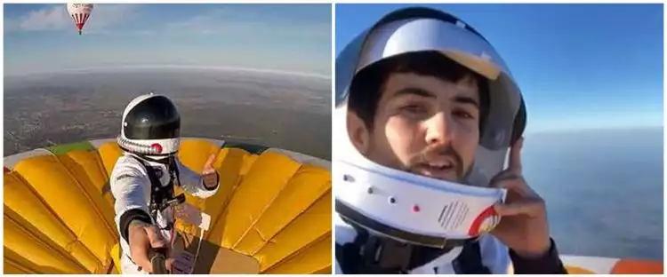 Pria pecahkan rekor berdiri di balon udara pada ketinggian 4000 meter