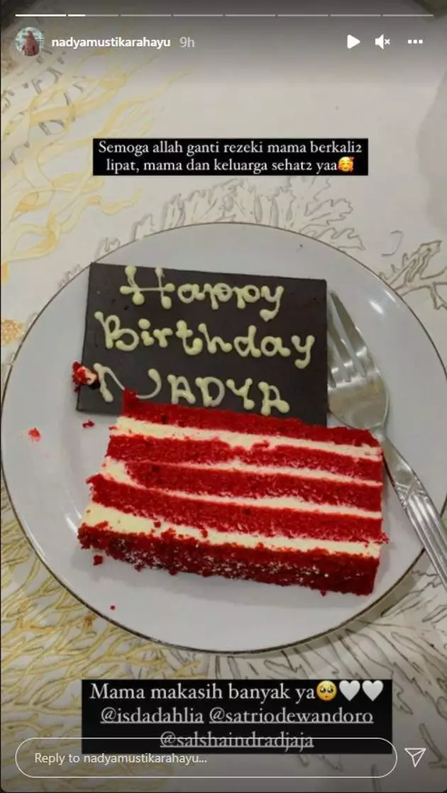 Momen ulang tahun Nadya Mustika © Instagram Momen ulang tahun Nadya Mustika © Instagram