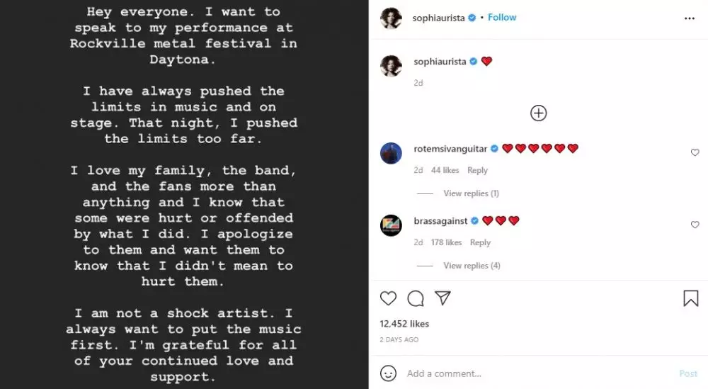 Klarifikasi Shopia Urista © Instagram