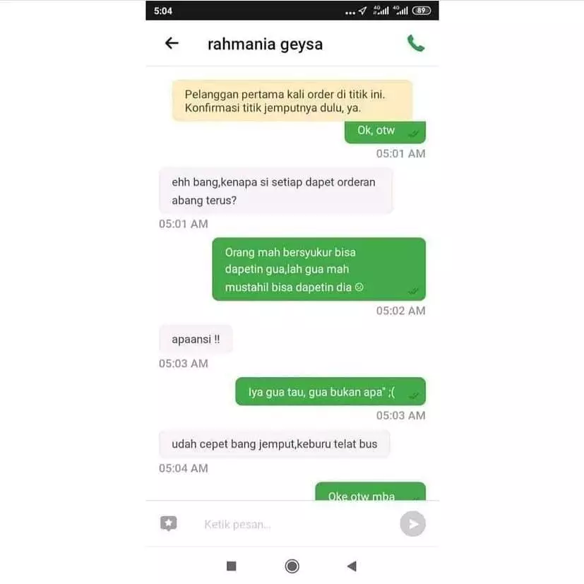 chat kalau driver ojek online panik © 2021 instagram.com chat kalau driver ojek online panik © 2021 instagram.com