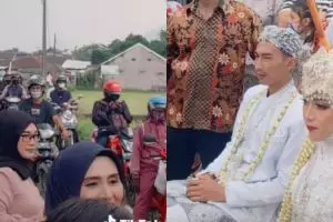 Pengantin ini gelar saweran di jalanan, pengendara sampai antre