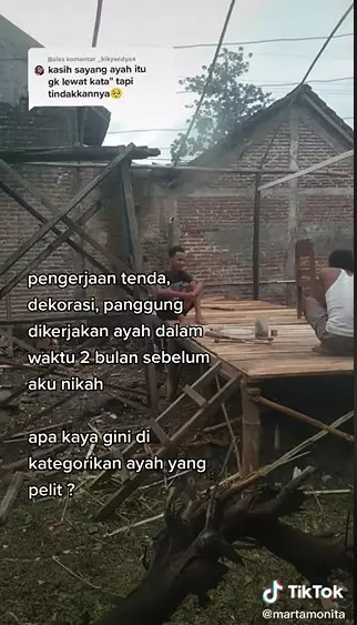 Kisah ayah bangun pelaminan sang anak © TikTok Kisah ayah bangun pelaminan sang anak © TikTok