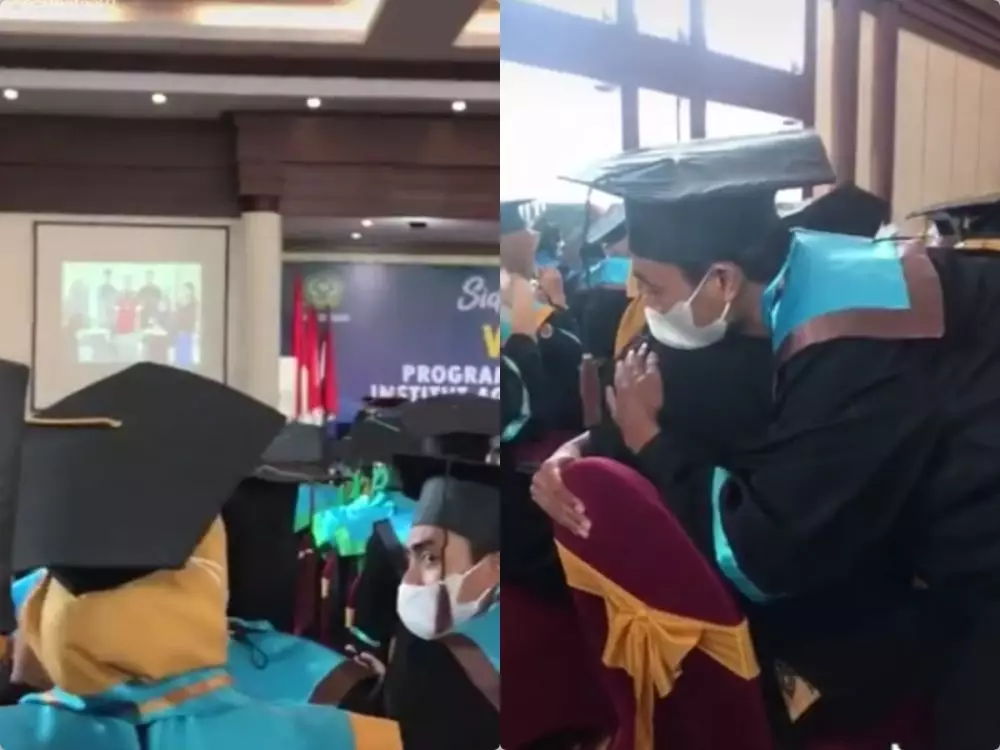 wisuda diwakilkan orang tua © 2021 TikTok