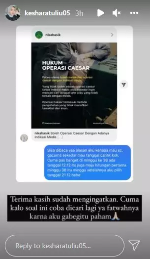 respon Kesha Ratuliu © 2021 Instagram
