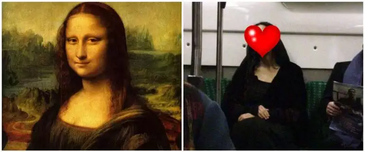 Viral penumpang kereta ini mirip lukisan Mona Lisa, ramai jadi meme