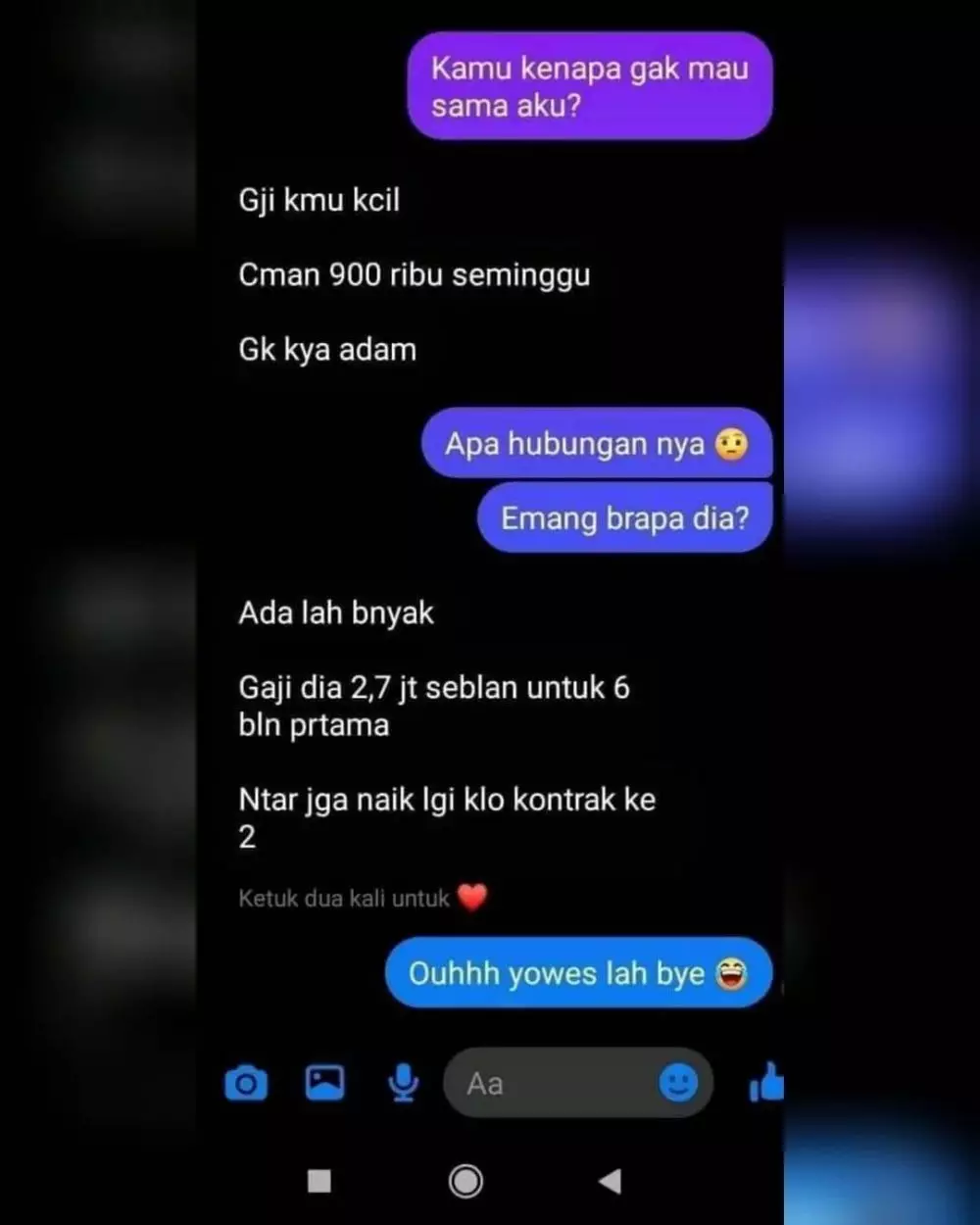 chat kalau ditolak gebetan tapi alasannya absurd © 2021 instagram.com